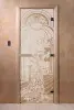 Дверь для сауны DoorWood Жар-птица, 700мм х 1700мм, без порога, сатин, коробка ольха