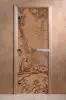 Дверь для сауны DoorWood Мишки, 800мм х 2000мм, без порога, бронза матовая, коробка ольха