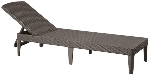 Лежак пластиковый (шезлонг) Allibert Jaipur Sun lounger, cappuccino коричневый, 188 x 58 x 29 см