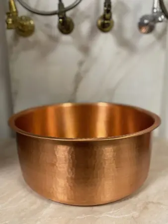 Таз для получения пены медный без ручек диаметр 40см, ЕМ-15
