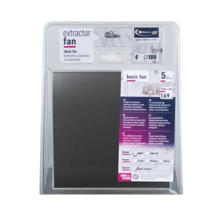 Вентилятор для хамама Mmotors MMP метал, темно-серый 169 м3/ч, IP56, 160х160 мм, 1306 