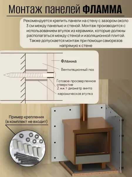 Плита фиброцементная LTM Flamma Фламма Дизайн Бристоль-037 для бани 600х1200 мм