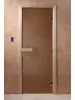 Дверь для сауны DoorWood, 700мм х 1900мм, без порога бронза матова, коробка хвоя