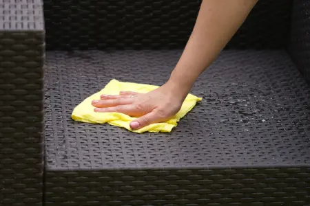 Комплект пластиковой мебели под ротанг для активного отдыха дома B:Rattan Arizona 4 Set, коричневый - 2х местный диван, столик и 2 кресла