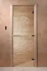 Дверь для сауны DoorWood Дженифер, 800мм х 2000мм, без порога, прозрачная, коробка ольха