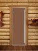 Дверь DoorWood Престиж бронза матовая для бани, 700 х 1900 мм, с порогом, коробка ольха