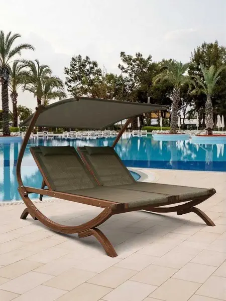 Шезлонг-лежак "Malta" AFM-510B Olive 204х147x156 см. 