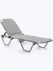 Уличный шезлонг складной алюминиевый Biotza Dias, gray серый, 196 х 62 x 33 см. 