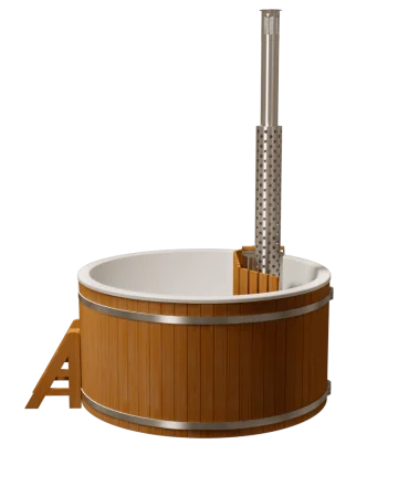 Купель композитная круглая с подогревом PolarSpa KFP220D D=2,2 H=1,1 (дуб натуральный)