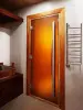 Дверь для сауны DoorWood Престиж, 700мм х 2100мм, с порогом, бронза матовая, коробка ольха