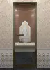 Дверь DoorWood хамам 700 х 1900 мм, бронзовый профиль, стекло прозрачное