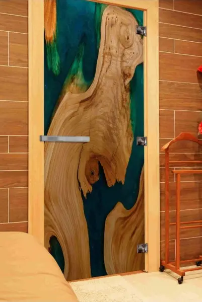 Дверь для сауны DoorWood с фотопечатью СЛЭБ-01, 700мм х 1900мм, без порога, коробка ольха