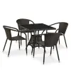 Комплект садовой мебели из искусственного ротанга T197BT/Y137C-W53 Brown 4Pcs