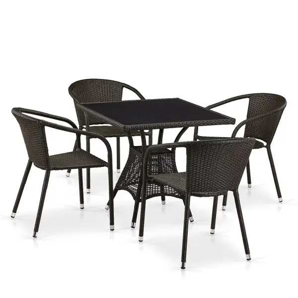 Комплект садовой мебели из искусственного ротанга T197BT/Y137C-W53 Brown 4Pcs
