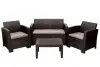 Комплект пластиковой мебели под ротанг B:Rattan Arizona 4 Set, коричневый - 2х или 3х местный диван, столик и 1 кресла