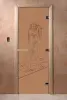 Дверь для сауны DoorWood Дженифер, 800мм х 2000мм, без порога, бронза матовая, коробка ольха