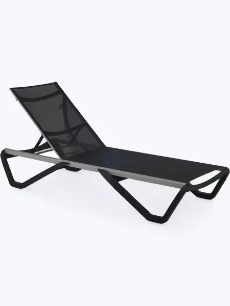 Уличный шезлонг алюминиевый Papatya Wave, antracite, 191 х 71 x 30 см.