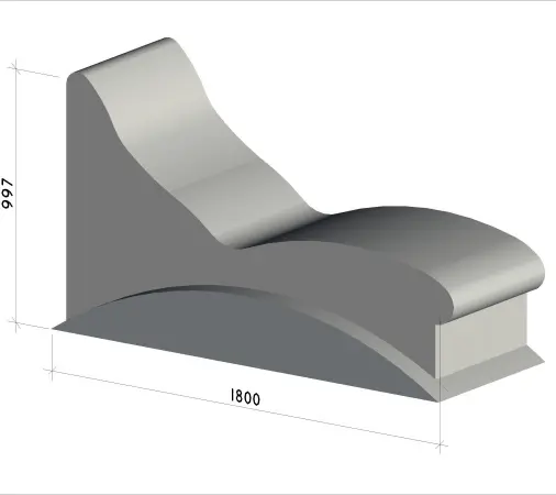 Лежак для хамама Beluga 997х1800х700мм