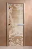 Дверь для сауны DoorWood Мишки, 700мм х 2000мм, без порога, прозрачная, коробка ольха
