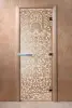 Дверь для сауны DoorWood Флоренция, 600мм х 1900мм, без порога, прозрачная, коробка ольха