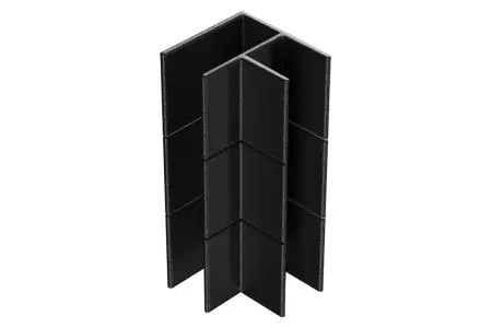 Угловой элемент для клумбы Holzhof Eco 25*150, пластик черный, 90°