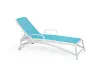 Пластиковый пляжный шезлонг Nardi Atlantico, white/blue, белый и голубой 204 x 70 x 35 см