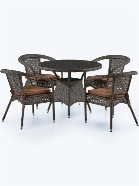 Комплект садовой мебели из искусственного ротанга Лион-1A T220CT/Y32-W53 Brown 4Pcs (4+1)