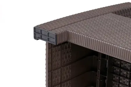 Комплект пластиковой мебели под ротанг для активного отдыха дома B:Rattan Arizona 4 Set, коричневый - 2х местный диван, столик и 2 кресла