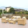 Комплект плетеной мебели из искусственного ротанга AFM-4018A Beige - 2 кресла, столик и диван