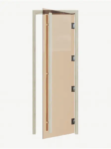 Дверь для сауны DoorWood Престиж Legend, 700мм х 1900мм, маятниковая, бронза, коробка дуб