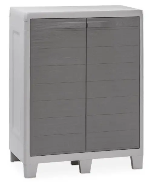 Пластиковый шкаф Toomax Woody's XL (2 полки), светло-серый, 075