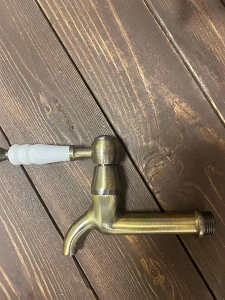 Кран латунный для хамама и бани, цвет бронза, 102