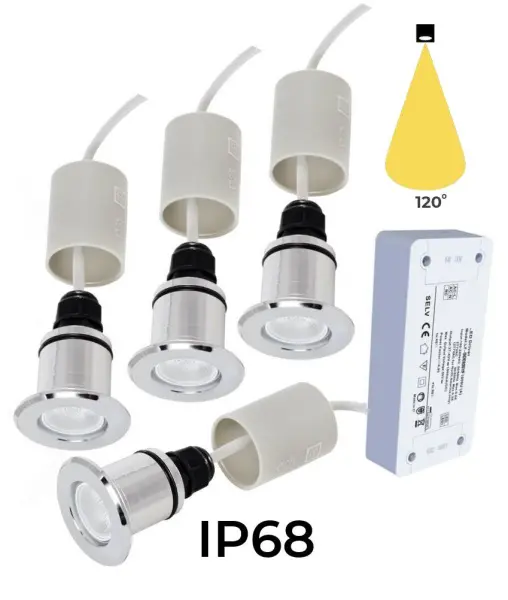 Комплект встроенного светодиодного освещения для хамама WM-4HW, IP68