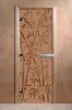 Дверь для сауны DoorWood Бамбук, 700мм х 1900мм, без порога, бронза матовая, коробка ольха
