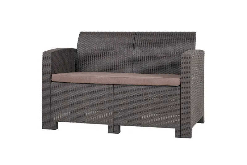 Комплект пластиковой мебели под ротанг B:Rattan Arizona 4 Set, коричневый - 2х или 3х местный диван, столик и 1 кресла