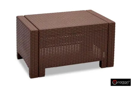 Комплект пластиковой мебели под ротанг B:Rattan Nebrаska 2 Set, коричневый - диван, 2 кресла и квадратный столик