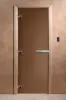 Дверь для сауны DoorWood, 700мм х 2000мм, без порога, бронза матовая, коробка ольха