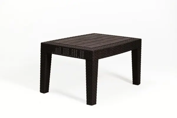Комплект пластиковой мебели под ротанг B:Rattan Premium Set, темно коричневый цвет - диван, 2 кресла и столик