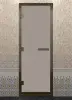 Стеклянная дверь DoorWood сатин для хамама, 700 х 1900 мм, бронзовый профиль,с коробкой