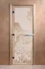 Дверь для сауны DoorWood Банька в лесу, 700 х 1900 мм, без порога, сатин, коробка ольха