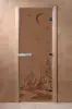 Дверь для сауны DoorWood Зима, 700мм х 2100мм, без порога, бронза матовая, коробка ольха