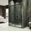 Душевая дверь раздвижная MaybahGlass MGD-1280-6, 195 х120 см, черный профиль, стекло сатин 