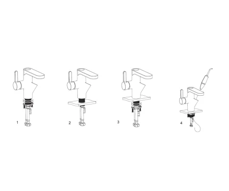 Смеситель для раковины с ирригатором Optimal, цвет черный, 10188В