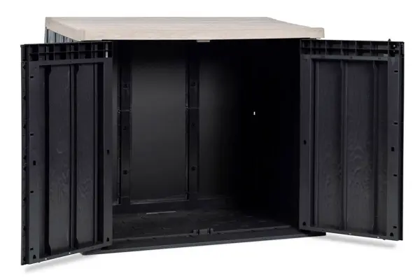Пластиковый шкаф для улицы Toomax Stora Way Plus XL 1270л, антрацит/светло-коричневый