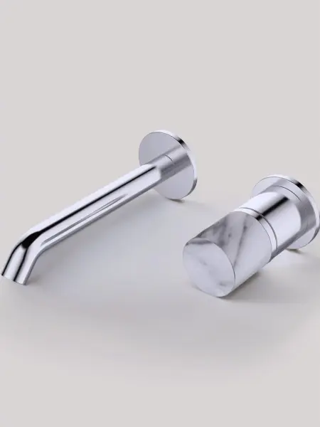 Смеситель настенный из латуни Focus, цвет хром/мрамор, 24686CM