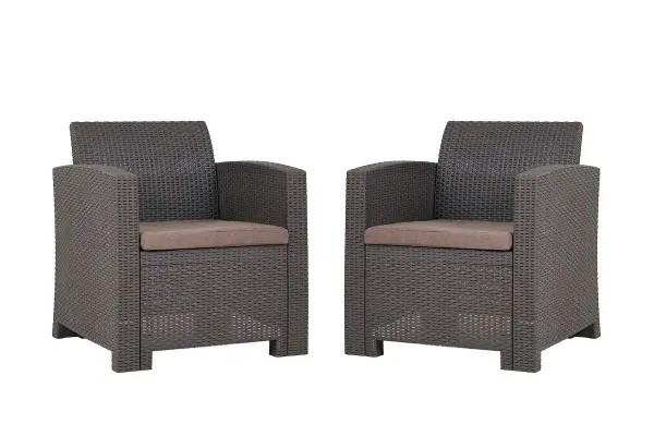 Комплект пластиковой мебели B:Rattan Arizona Max на 5 персон, коричневый - трехместный диван, столик и 2 кресла