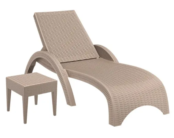 Плстиковое кресло шезлонг Siesta GS 1009, beige бежевое 187 x 73 x 44 см