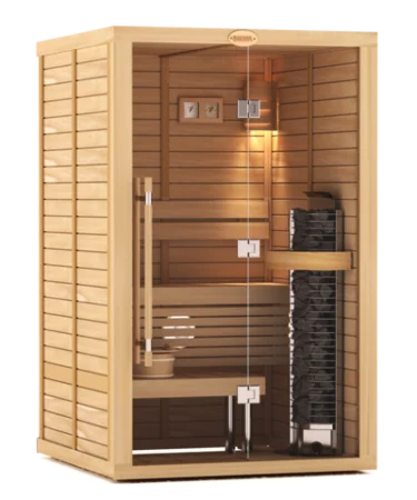 Сборная сауна Sawo 1414RS-CD-G, 1400 х 1400 мм, канадский кедр, стеклянный фасад