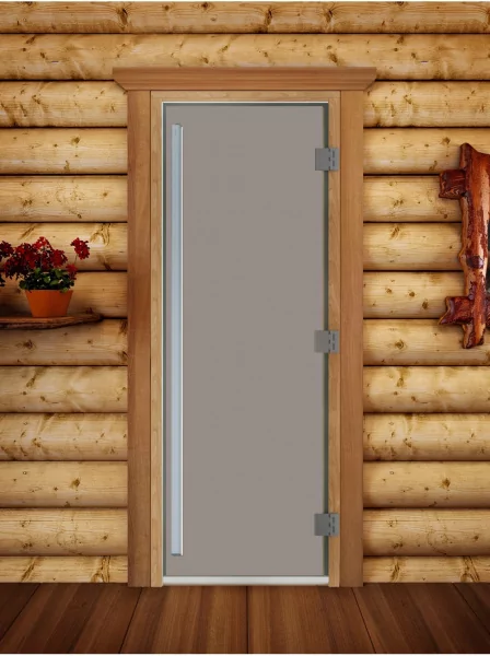 Дверь Престиж сатин DoorWood для бани, 700 х 1900 мм, с порогом, коробка ольха