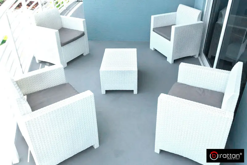 Комплект садовой пластиковой мебели B:Rattan Nebraska Terrace Set на 2 персоны, белый, 2 кресла и кофейный столик